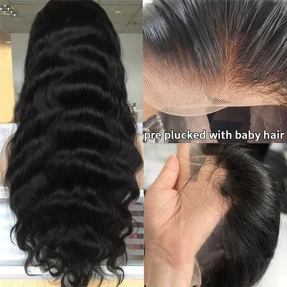 Preplucked body wave wig 13x6 hd lace frontal human hair wig for women Brazilian Transparent 40 30 Inch lace front closure wigs