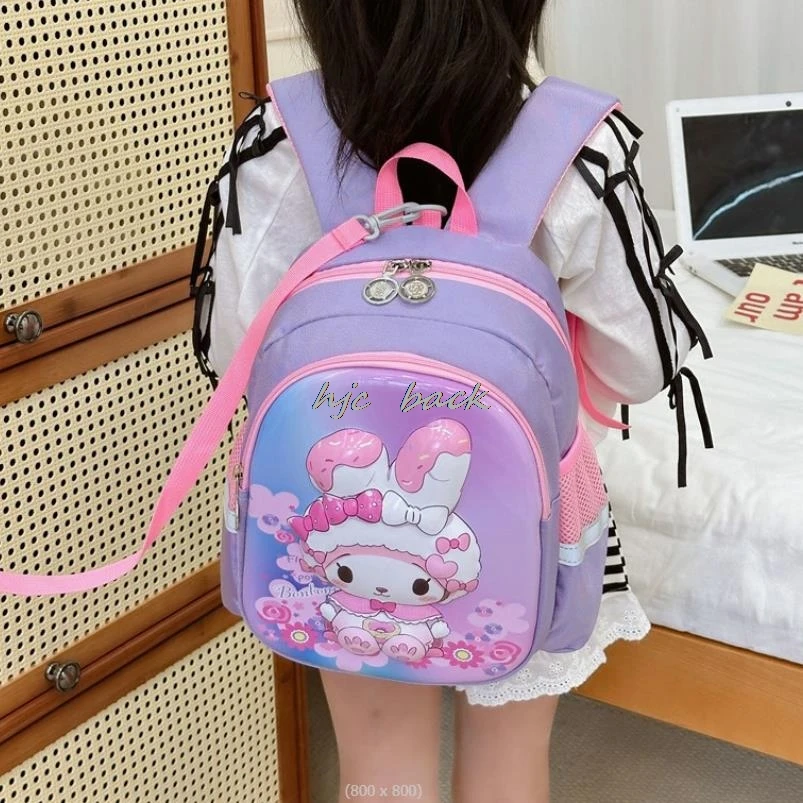 Petit sac à dos anti-perte de dessin animé Kuromi Melody, cartable pour enfants, cartable pour bébés filles, belle cartable pour la maternelle