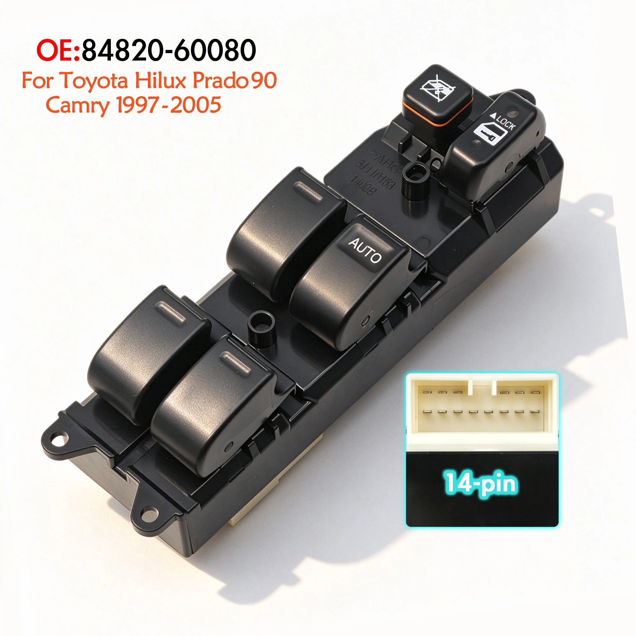 84820-60080 RHD Driver Side Electric Master Power Window Control Switch,For Toyota Hilux Prado 90 Series Camry Echo 1997-2005
