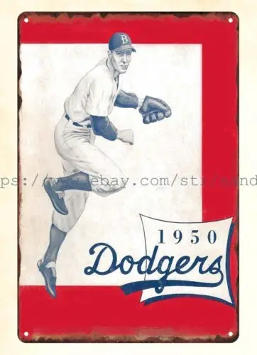poster dorm  room metal wall art 1950 Brooklyn baseball metal tin sign sign