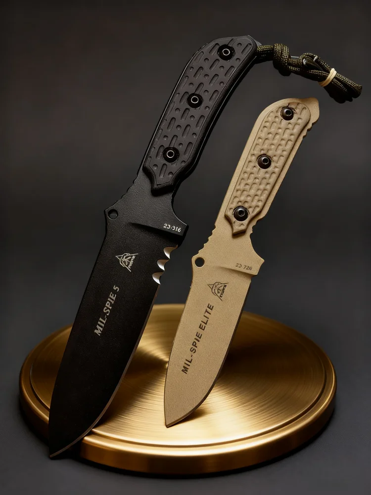 

TOPS- Portable tactical small straight knife, forged from high-hardness carbon steel, wilderness camping survival knife