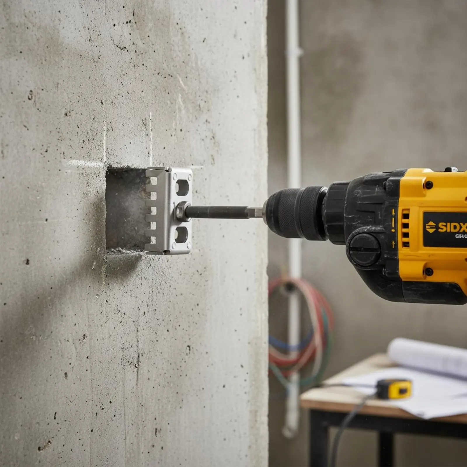 

Junction Box Hole Cutter Efficient Chip Removal Junction Box Cutter Electric Hammer Square Cutting Tool High-Quality Alloy Steel