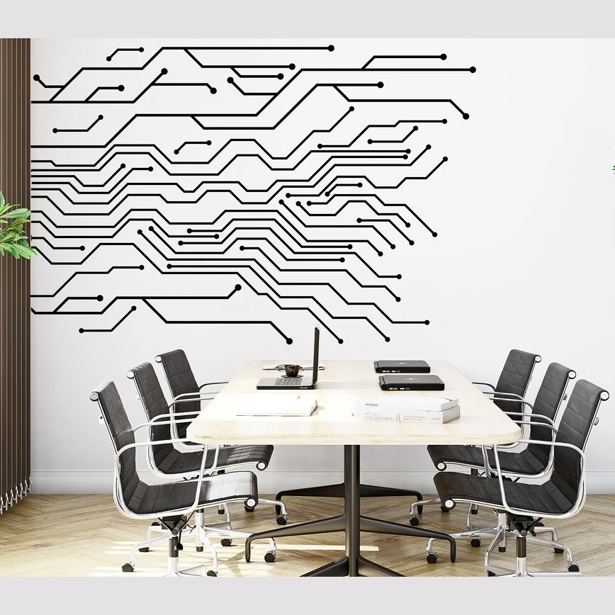 

Circuit Board Office Wall Decal Vinyl Wall Art Decals Gamer Room Decor Decal Computer IT Decor Office Software Wall Sticker A565