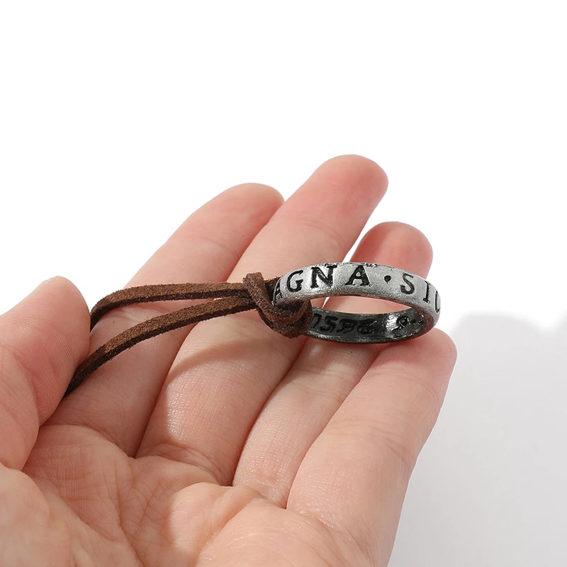 Gioco di film collana 4 inchettata anello Cosplay natan Drake codice in pelle antico ciondolo Vintage gioielli Prop
