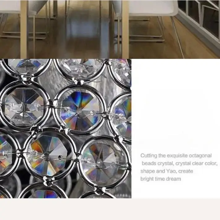 

Round Crystal Pendant Lights Restaurant Chandelier Crystal Chandelier Bedroom Den for Voltage 90-260V Crystal Chandelier