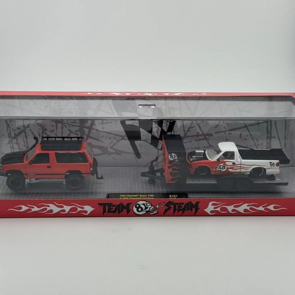 M2 American GMC pickup truck trailer set, Coca-Cola painted 1:64 alloy car model collection