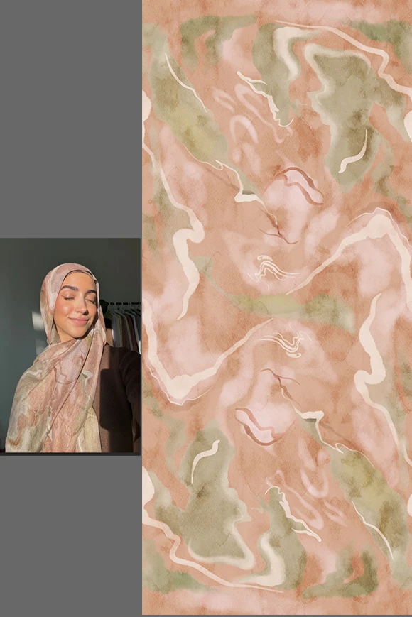 Nieuwste bedrukte modal katoenen hijab sjaal moslim premium ombre tie-dye aquarel marmeren print sjaal hijab sjaal