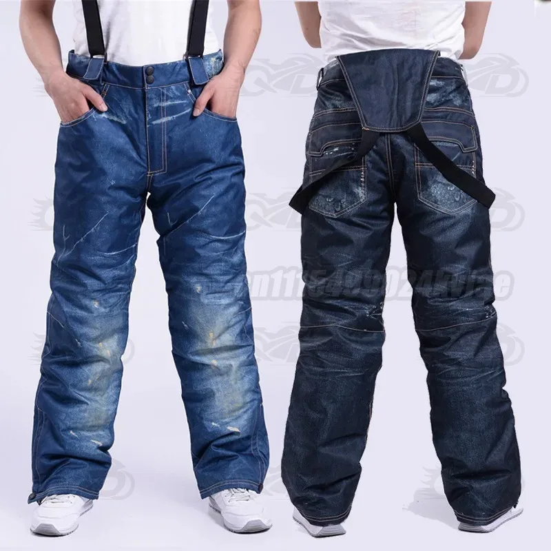 Motorcycle Riding Pants, Thick and Cold Resistant, Men's and Women's Outdoor Skiing Jeans, Comfortable and Durable in Winter