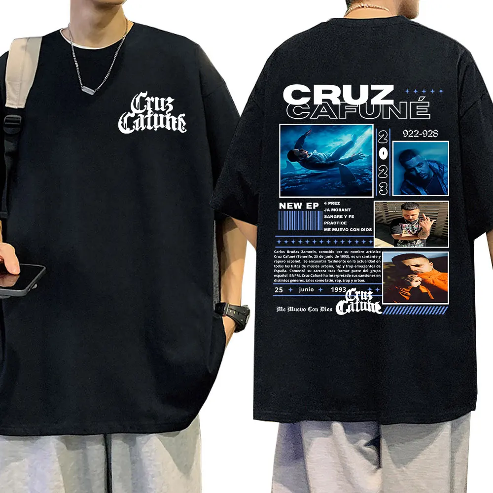 Camisetas del rapero Cruz Cafune Me Muevo Con Dies Album, ropa para hombres y mujeres, camiseta de calle a la moda, camisetas de manga corta 100_ algodón