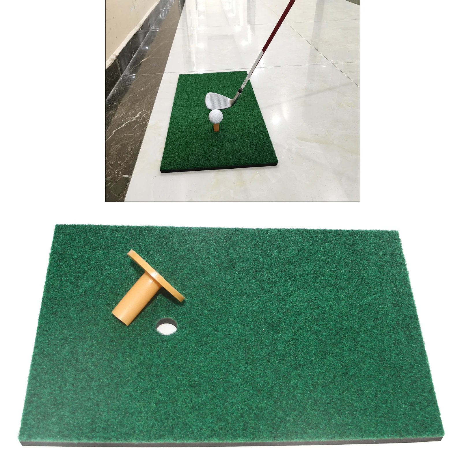 Golf Practice Mat Putting Training Pad Chipping Turf Artificial Grass Tee Holder