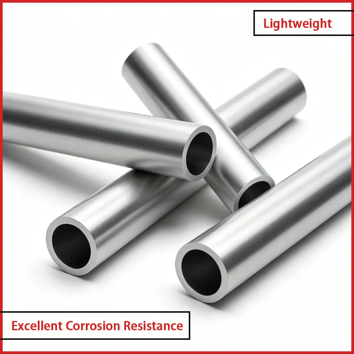 Aluminum alloy hollow circular tube with an outer diameter of 18-50mm is suitable for frames, brackets,fluid transportation, etc