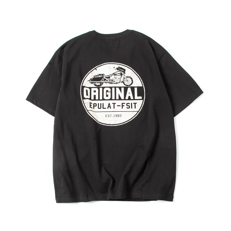 Summer New Japanese Retro Short Sleeve O-neck Letter Printed T-shirt Men's Fashion 100% Cotton Washed Youth Casual Sport Tops
