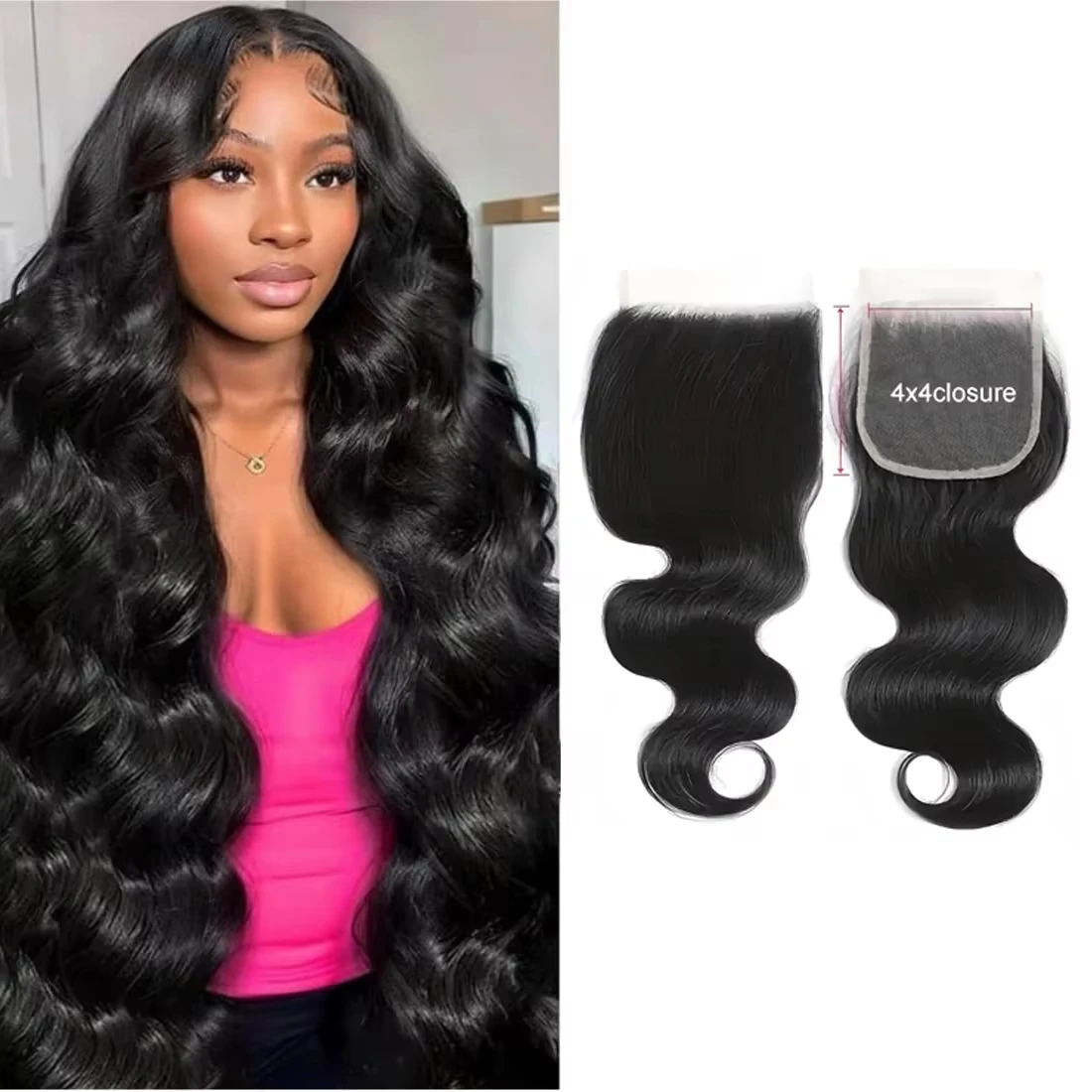 4x4 HD Transparent Lace Closure 18 Inch 4x4 Closure Raw Hair Bundles Body Wave Bundles Brazilian Human Hair Bundles And Weaves Natural Black Raw Hair Bundles Deals 100% Human Hair