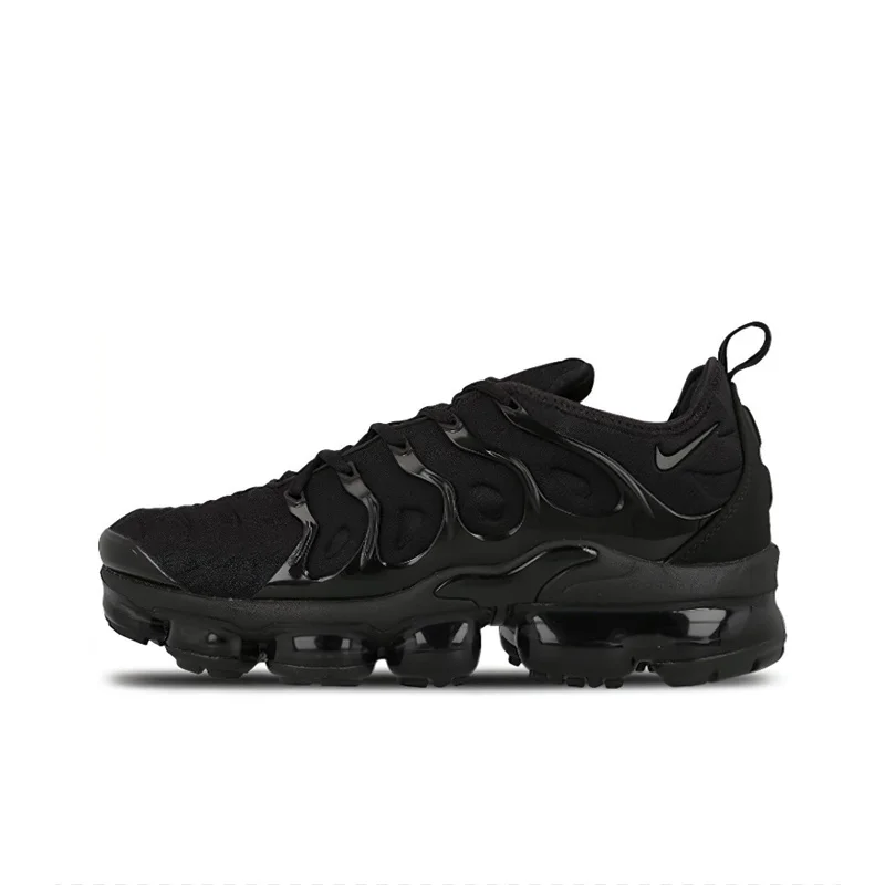 Nike Vapormax Plus TN Men's and Women's Running Shoes Comfortable All-fit Shock-absorbing Air Cushion Darth Vader Black ﻿