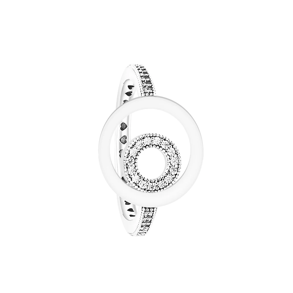 

Signature Logo Circles Pave Ring Engagement Crystals Fashion New In 925 Sterling Silver Rings Man Ring Hoops Women Jewelry Sets