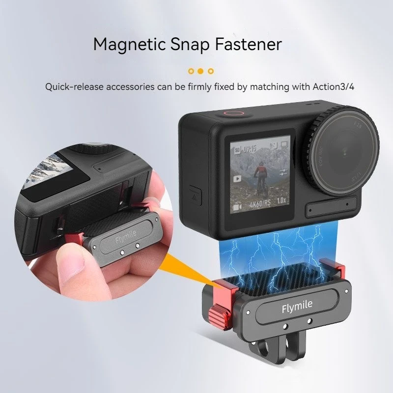 Upgrade For DJI Osmo Nano Magnetic Quick Release Base Sports Camera Metal Bidirectional Quick Release Folding Adapter Accessory