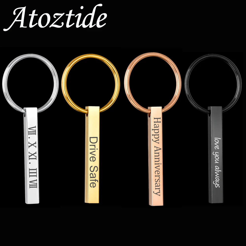 

Брелок Atoztide из нержавеющей стали с именной гравировкой и датой