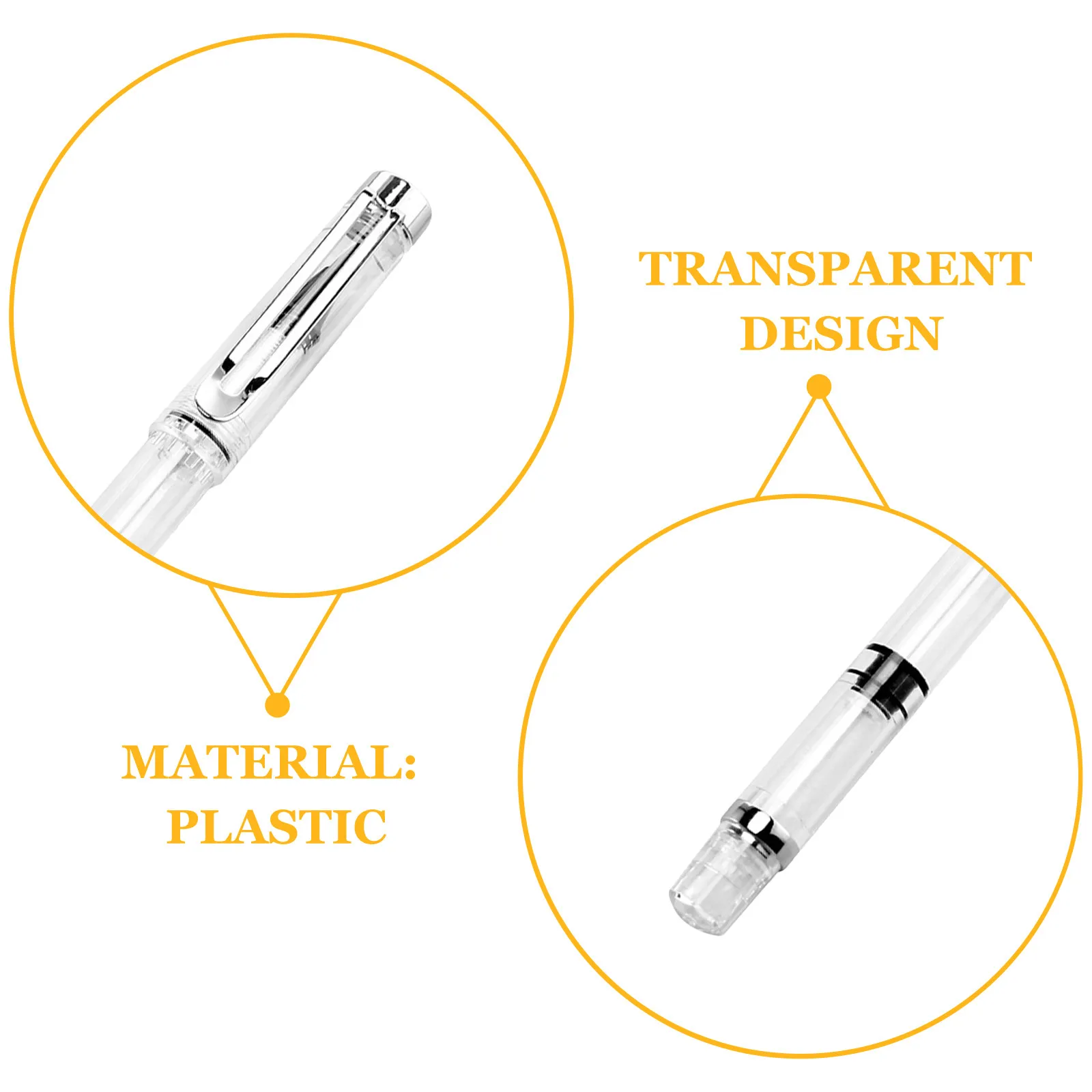 3Pcs Refillable Fountain Brush Pens Calligraphy Brush Pen Set Transparent Body Soft-Bristle Large Ink Reservoir Watercolor
