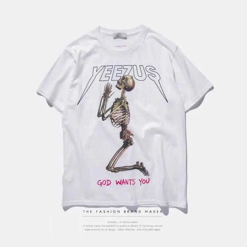 Yeezus Kanye West T-Shirt Baumwolle Streetwear Konzert Hip-Hop Kurzarm – Detail 9