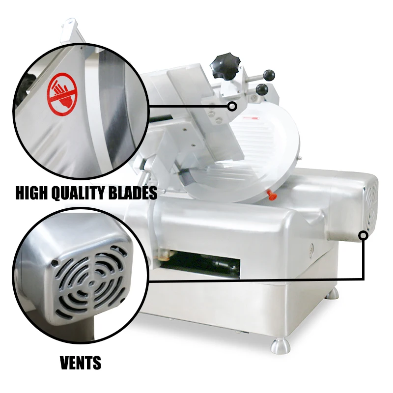 Commercial Fully Automatic 320mm Electric Meat Slicer Adjustable Cutting Thickness for Home Use and Farm