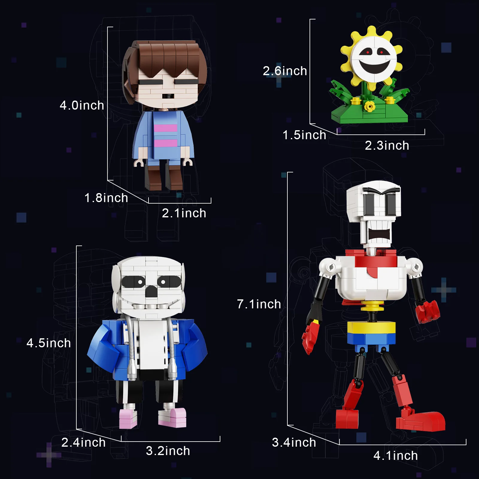 Classic Undertale Skeleton Sans Brothers Building Blocks Sets Flowey And Drunk Bun Brick Game Toy Kids Birthday Christmas Gifts