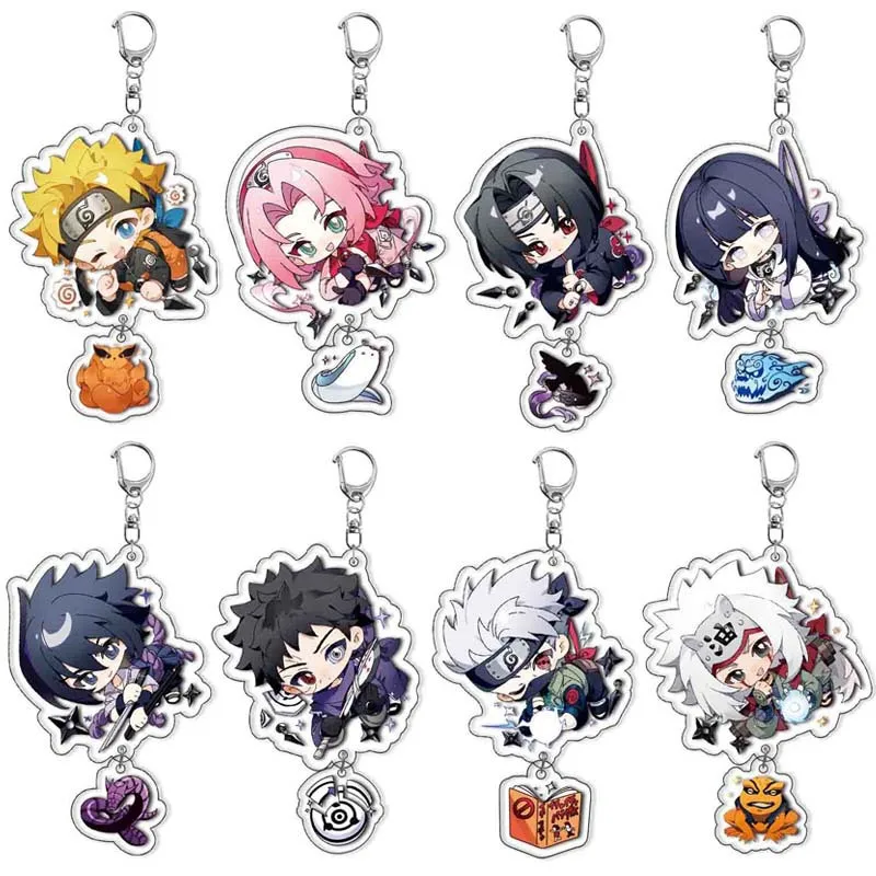 Cute Anime Obito Keychains Naruto Key Chains Pendants for Man Women Uchiha Itachi Haruno Sakura Backpack Charm Decorations Gifts