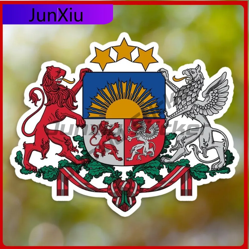 

Latvia Coat of Arms Emblem Cute Car Motorcycle Fade Resistant Auto Accessories Vinyl Decal For Car Truck SUV Window Bumper