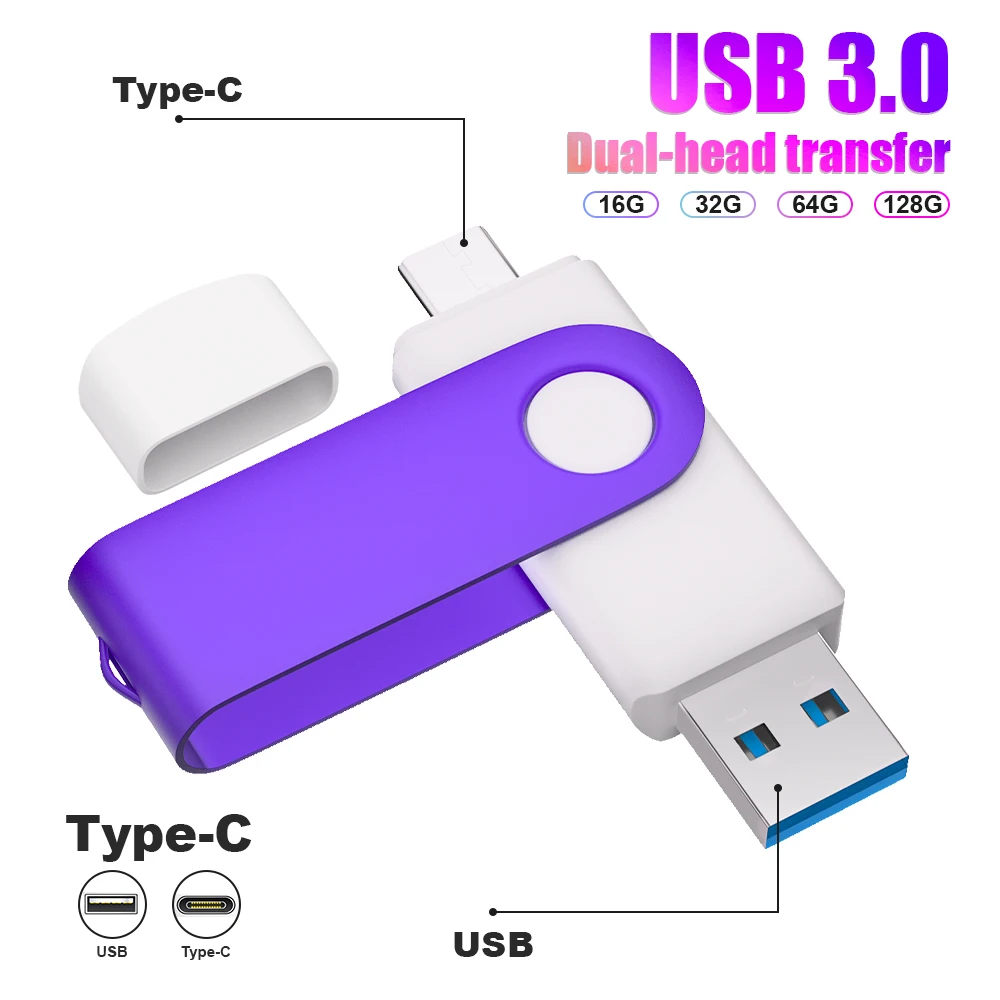 

Флеш-накопитель TYPE-C USB 3.0 128 ГБ 64 ГБ 32 ГБ USB-C Поворотный флэш-накопитель 16 ГБ 8 ГБ Металлический флэш-накопитель 4 ГБ Красный USB3.0 для IPhone