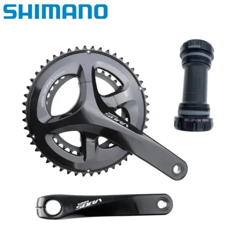 SHIMANO SORA FC-R3000 170mm 50-34T 2x9v Crankse Groupset with Crankarm and RS501 Bottom Bracket BBR60 for Road bike