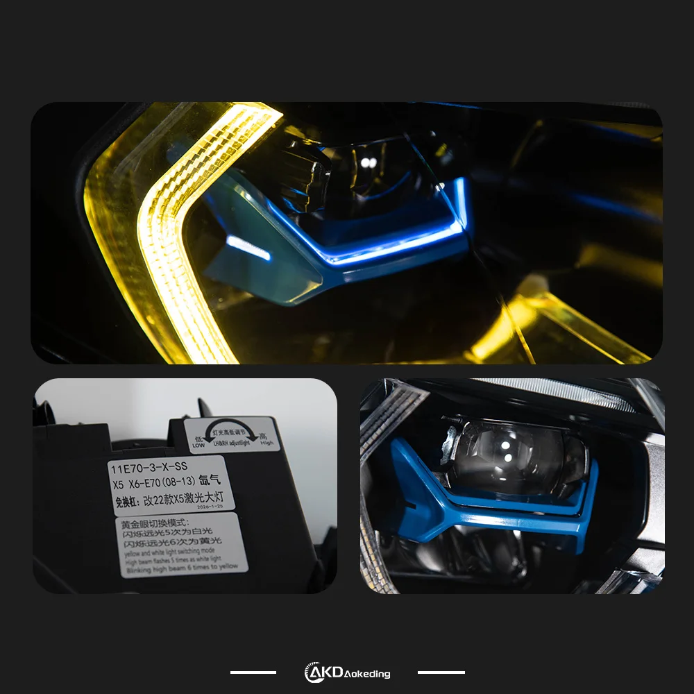 Headlight For BMW X5 E70 2007-2013 Car автомобильные товары LED DRL Hella 5 Xenon Lens Hid H7 X5 E70 Car Accessories