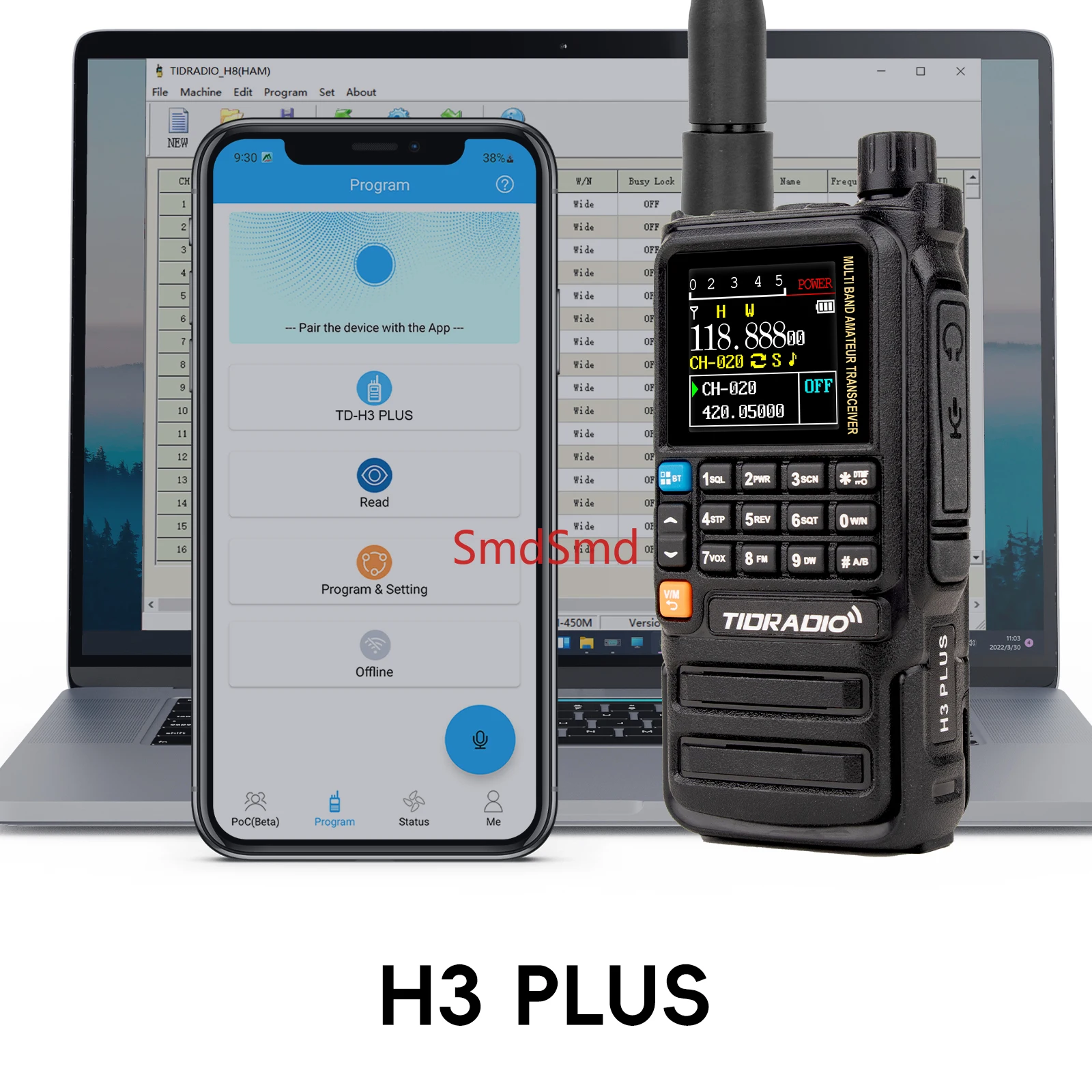 H3 Plus Global Communications equipment Bluetooth Answerphone Air Band Long Range Wireless Programming Three Models