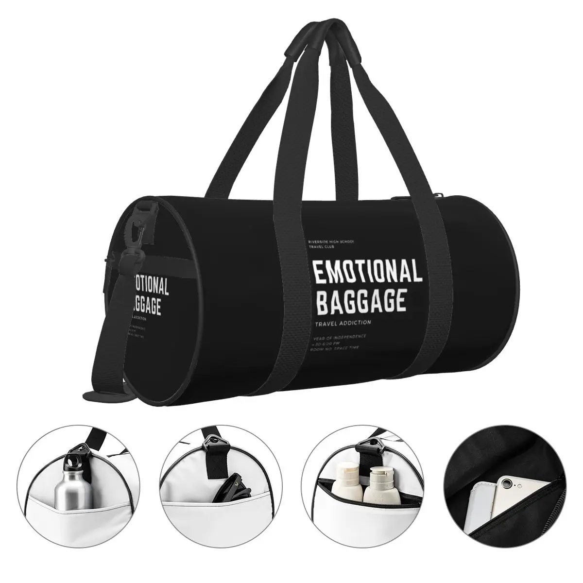 Bolsas deportivas de equipaje emocional, bolsa de gimnasio de viaje de diseño a la moda, bolsos gráficos de gran capacidad, bolsa de Fitness de fin de semana personalizada para parejas