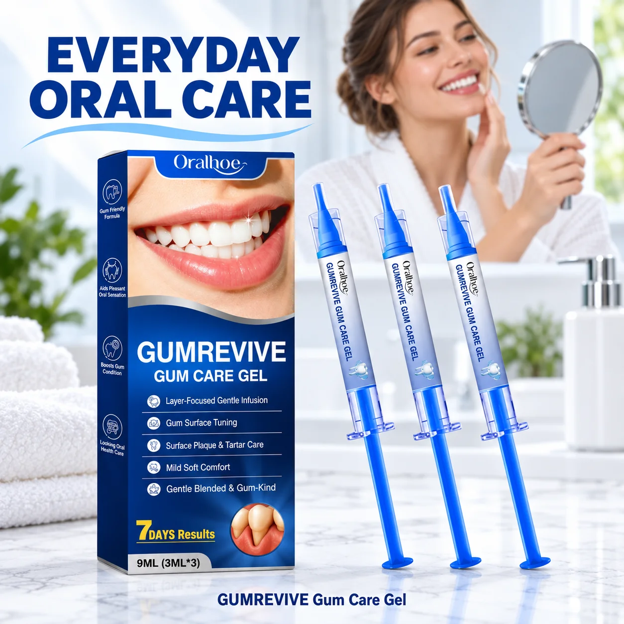 Fresh Breath Oral Care Gel with Peppermint Extract Gentle Gum Care for Sensitive Gums with a Cooling Minty Sensation