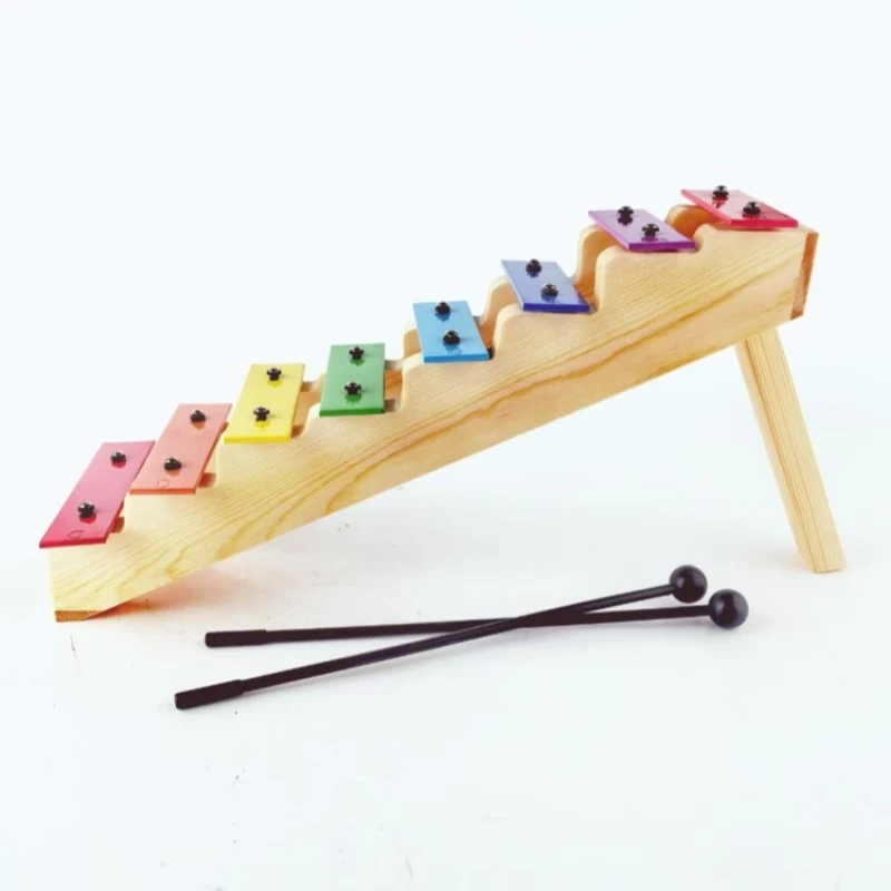 Vibrafono profesional de 8 teclas para adultos y principiantes, Glockenspiel, Vibrafonos portátiles de mano, instrumentos de percusión de madera para niños