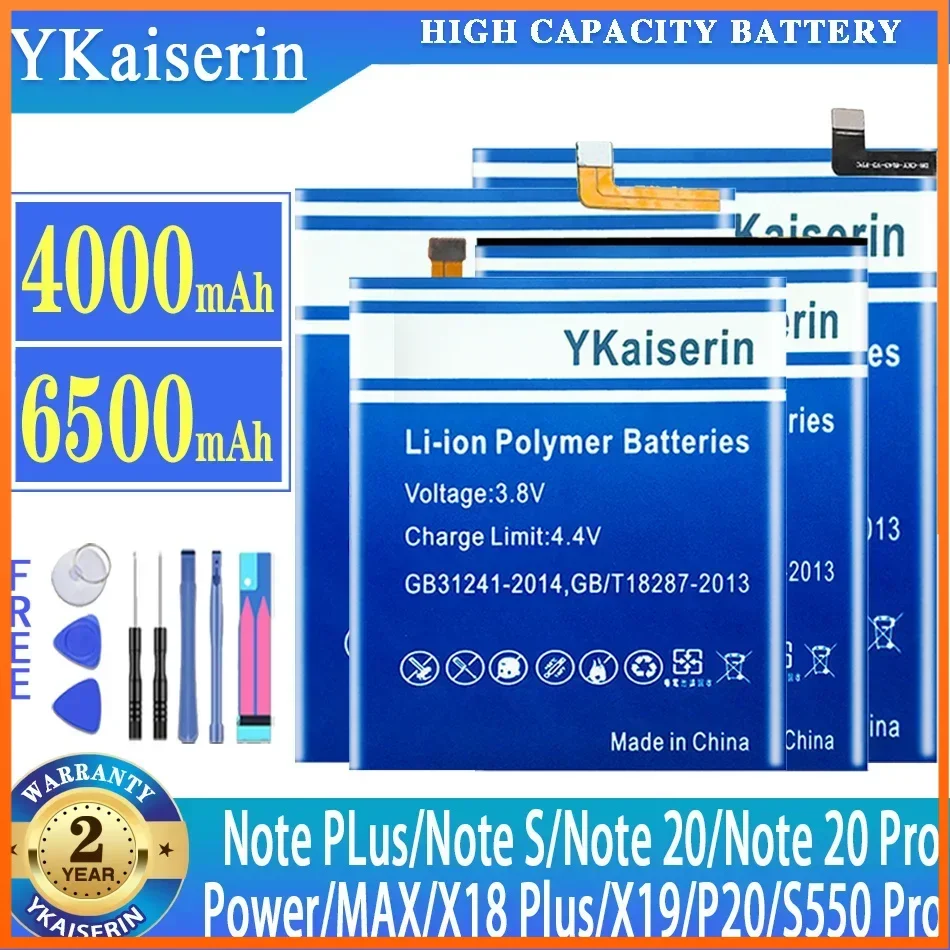 YKaiserin Battery For Cubot Power MAX X18Plus X19 P20/Note PLus S 20 NoteS Note20/Note20 Pro/S550 Pro S550Pro batterie warranty