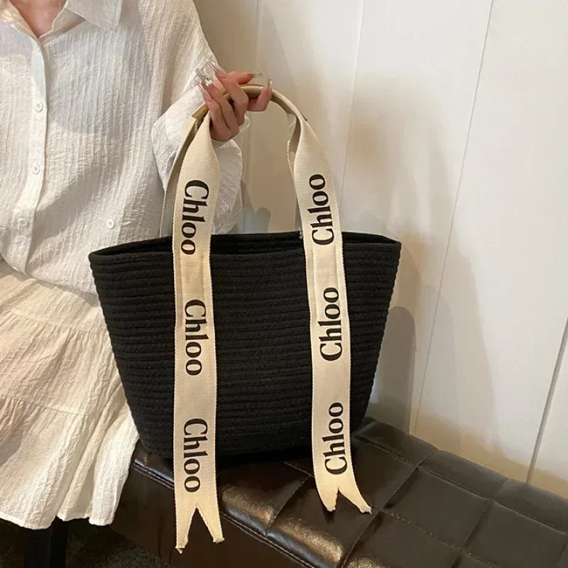 Holiday Seaside hand woven vegetable basket summer straw Tote bag designer bags designer bags bags for women luxury handbags