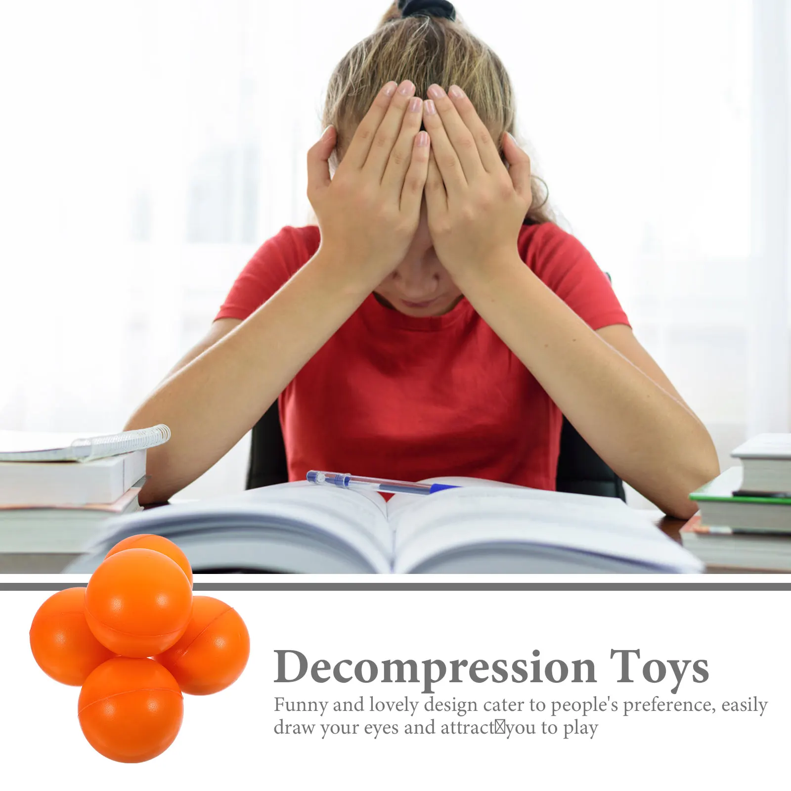 12pcs 스트레스 공 63mm 오렌지 폼 압력 릴리프 장난감 작은 스퀴즈 Fidget 감각 공 감압 선물