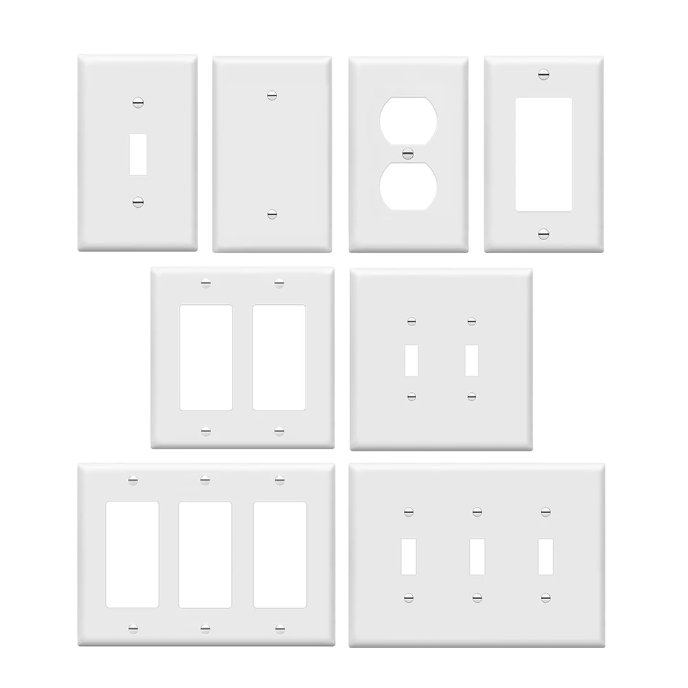 1pc Wall Panel Light Switch Cover, Various Styles, Pure White, Wall Panel Light Switch Socket Cover,Sturdy and Durable