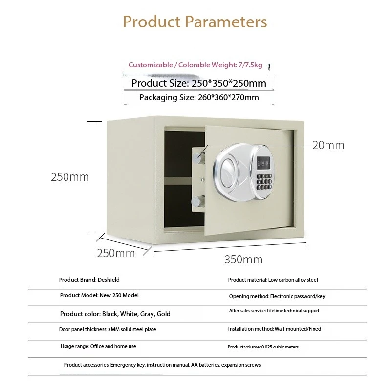 custom.Factory Home Keypad Steel Security Digital Safety Money Electronic Storage Cash Safe Box