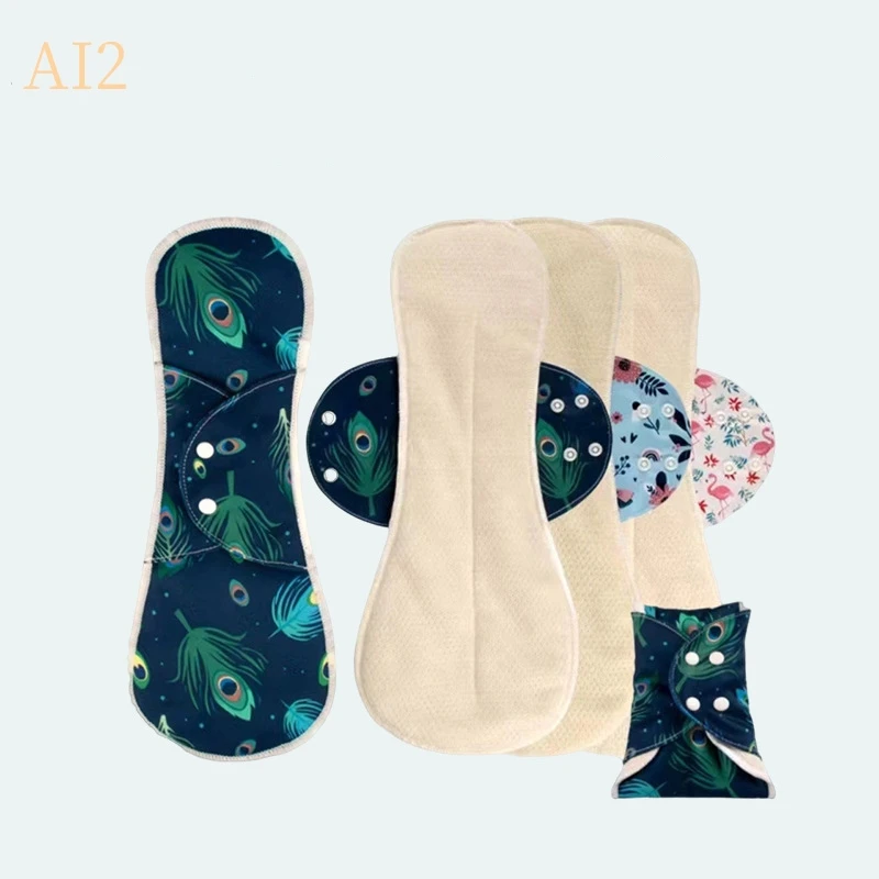 

2 шт. моющиеся менструальные прокладки, прокладки для трусов, многоразовые тканевые гигиенические прокладки, гигиенические и мягкие хлопчатобумажные сетчатые менструальные аксессуары