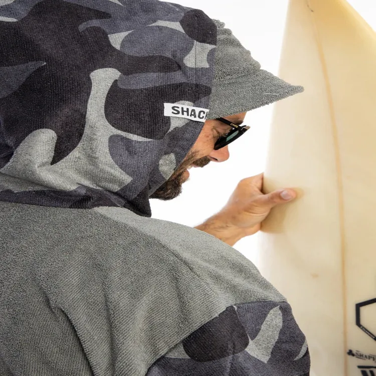 Surf-Poncho mit Kapuze, Umziehmantel, Mikrofaser-Schnelltrocknungs-Handtuchmantel mit Tasche, Bademantel für Erwachsene, Strand- und Tauchmantel, saugfähiges Strandtuch – Detail 3