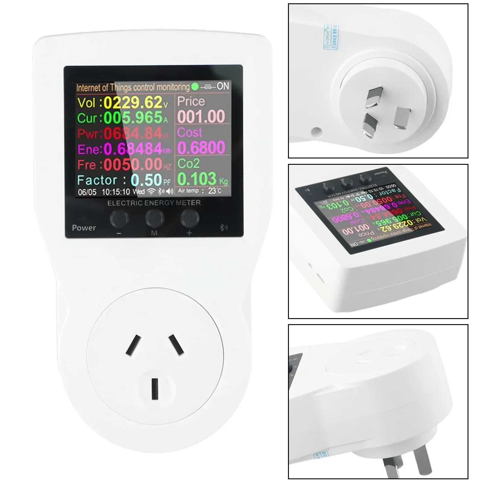 

Измеритель мощности переменного тока, цифровой ваттметр, версия Wi-Fi, измерение тока до 10 А, измеряет энергопотребление до 1999 кВтч