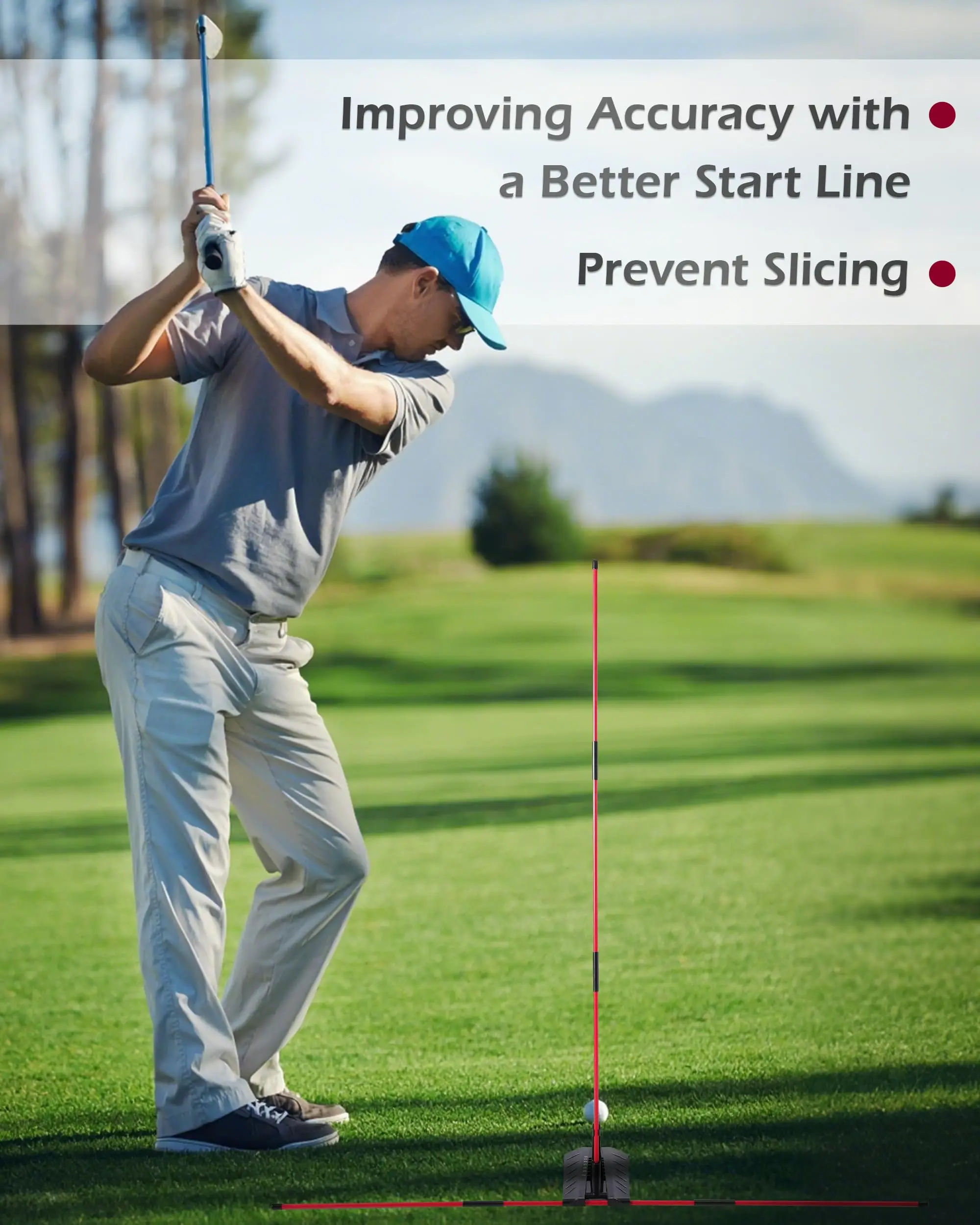 Golf Alignment Sticks Holder, Angle Adjustable Golf Training Aid, Golf Swing Trainer Practice Aid for Aiming, Putting, Swing