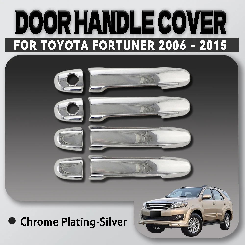

For Toyota Fortuner 2006 - 2015 Abs Silver Black and Carbon Fiber Door Handle Cover Trim Car Accessories Exterior Decorate