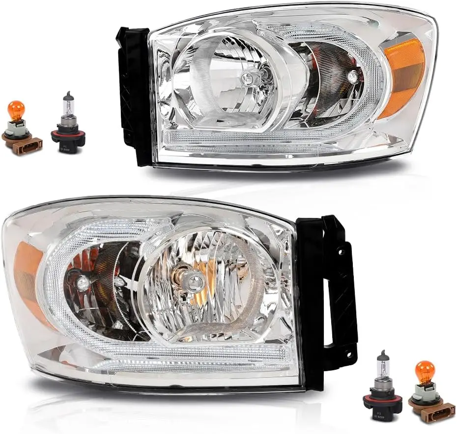 

LED Headlights Assembly Front Headlamp Left Right Pair Compatible with Dodge Ram 1500 2006-2008,Compatible with Dodge Ram 2500 3