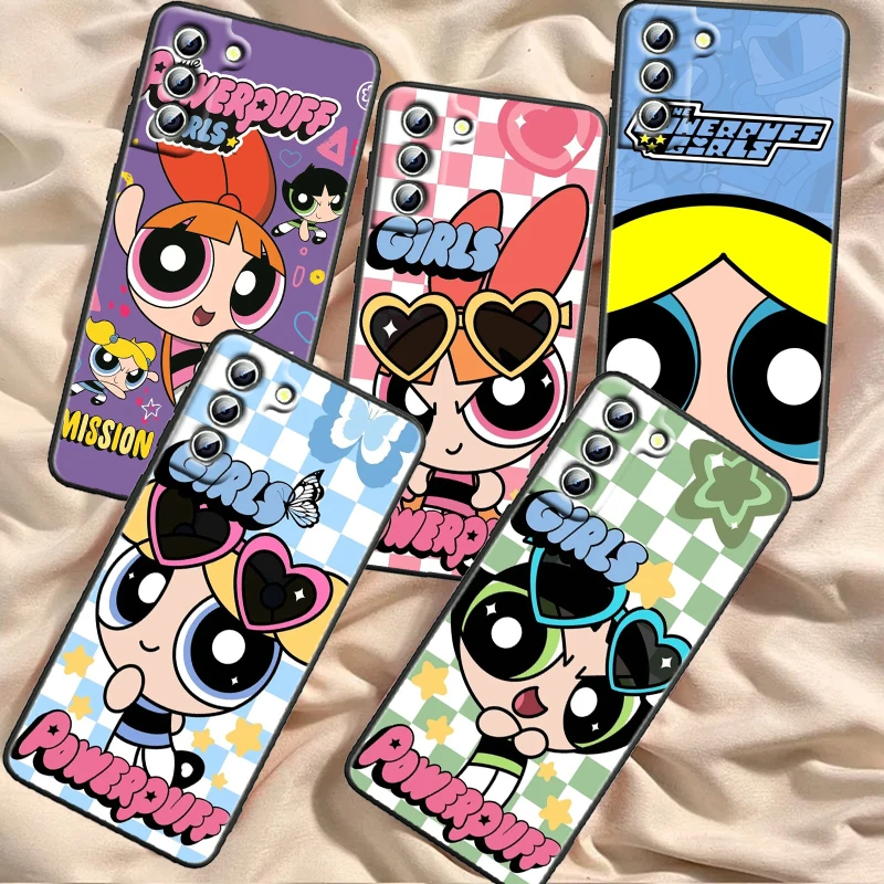 

The Powerpuff Girls Cartoon For Samsung Galaxy S24 S23 S22 S21 S20 FE S10 S10E Plus Ultra Pro Lite 5G Black Funda Phone Case