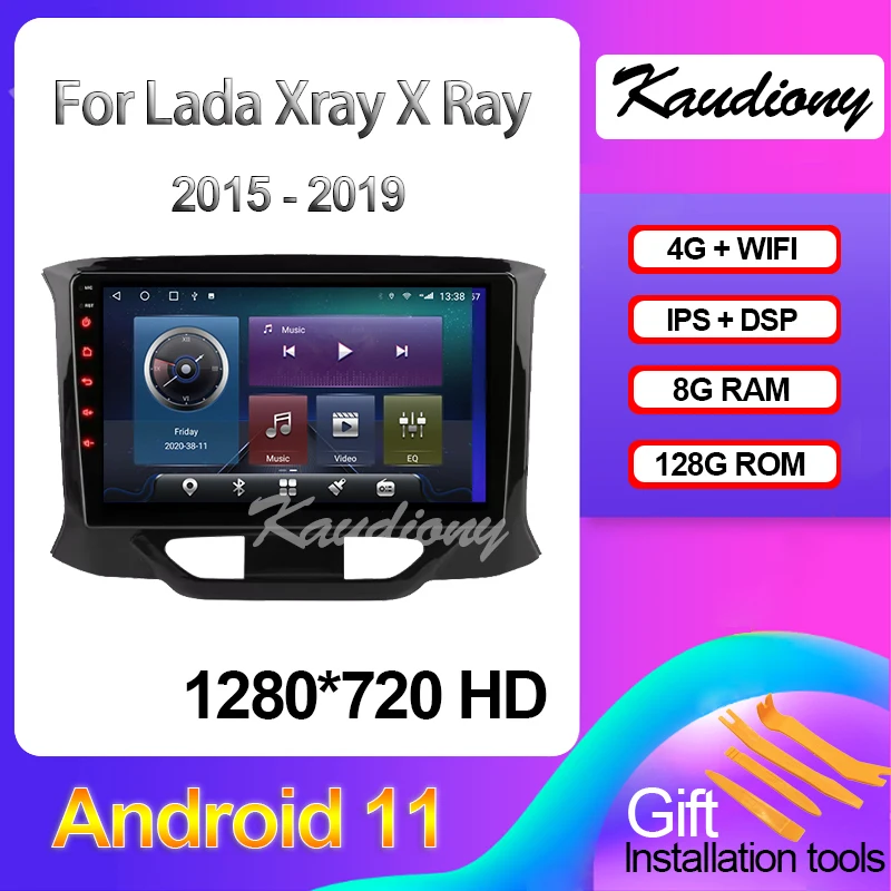 Kaudiony Android 11 For Lada Xray X Ray Car DVD Multimedia Player Auto Radio Automotivo GPS Navigation Stereo 4G DSP 2015-2020