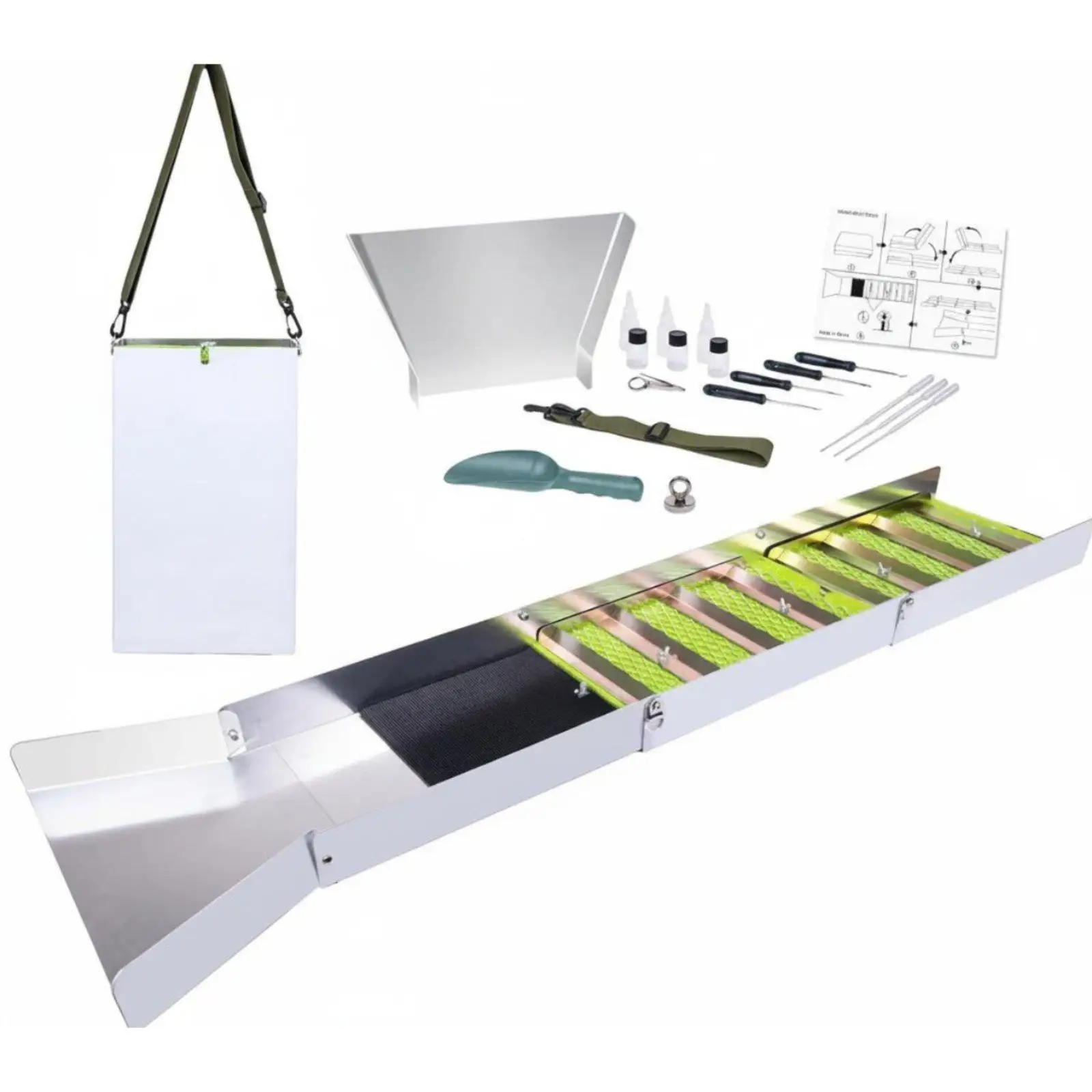 Image 3: Kit complet de prospection aurifère, boîte à étrier légère pour la prospection de l'or, kit de lavage d'or, boîte à étrier pliable en aluminium pour mineurs, débutants