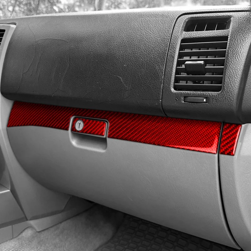 Real Carbon Fiber Co-pilot Glove Box Decorative Strips Suit Car Interiors Accessories Sticker For Toyota 4Runner 2003-2009