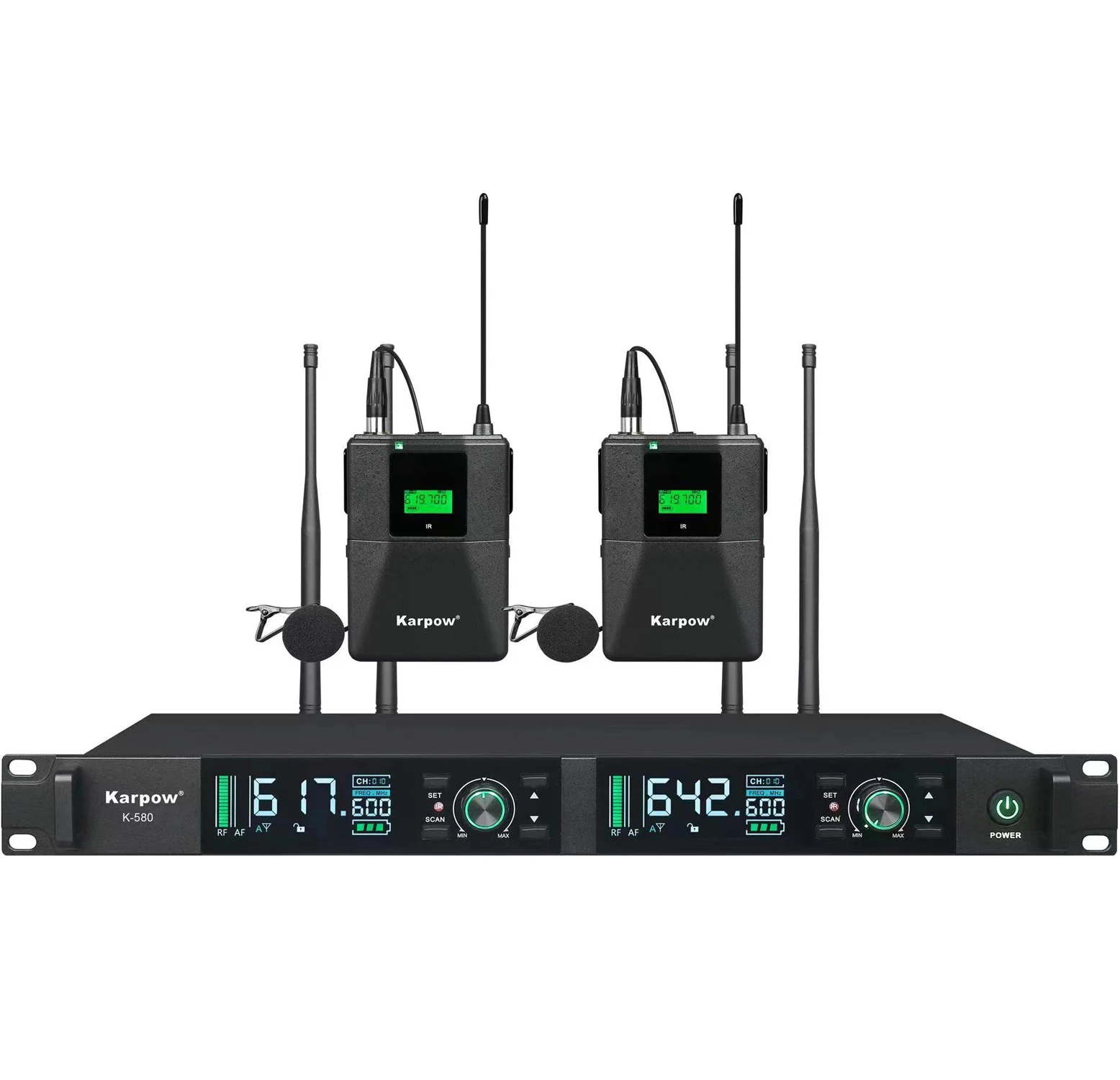 True Diversity 4 Antenna Performance Wireless Microphone With Handheld Mic Lavalier and Headset Micphone